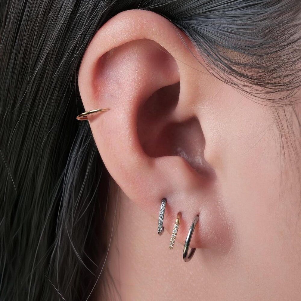 Titanium Hoop Earrings Lightweight Sensitive Ears… - image 5